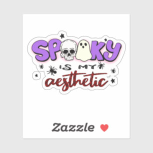 Spooky Is My Aesthetic - Halloween Skull and Ghost