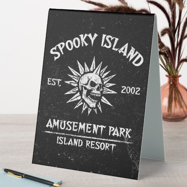 Spooky Island Est 2002 Amusement Park Skull (In SItu (Table))