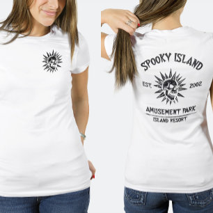 Spooky Island Est 2002 Amusement Park Skull (F&B) T-Shirt
