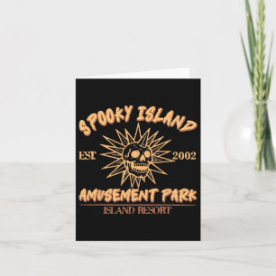 Spooky Island Est 2002 Amusement Park Skull Hallow Card