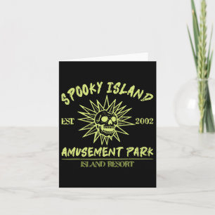 Spooky Island Est 2002 Amusement Park Skull Hallow Card