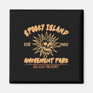 Spooky Island Est 2002 Amusement Park Skull Hallow Magnet