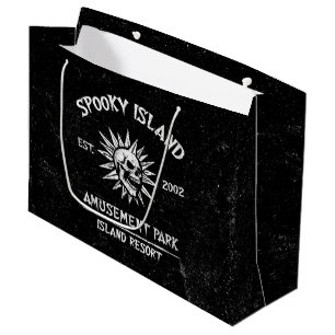 Spooky Island Est 2002 Amusement Park Skull Large Gift Bag