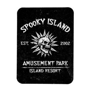 Spooky Island Est 2002 Amusement Park Skull Magnet