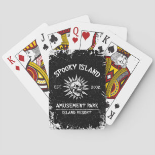 Spooky Island Est 2002 Amusement Park Skull Playing Cards