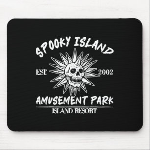 Spooky Island Retro Halloween Skull 90s Halloween Mouse Mat