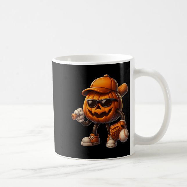 Spooky Jack O Lantern Baseball Halloween Costumes  Coffee Mug (Right)