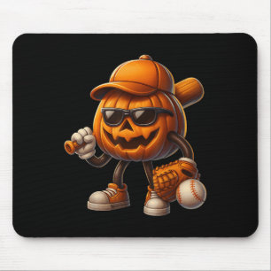 Spooky Jack O Lantern Baseball Halloween Costumes Mouse Mat