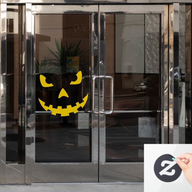 Spooky Jack-o-lantern Face Window Cling (Office Door)