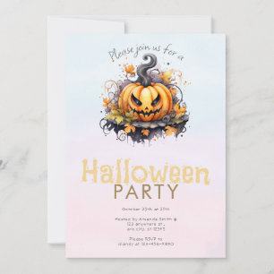 Spooky Jack-O' Lantern Halloween Party Invitation