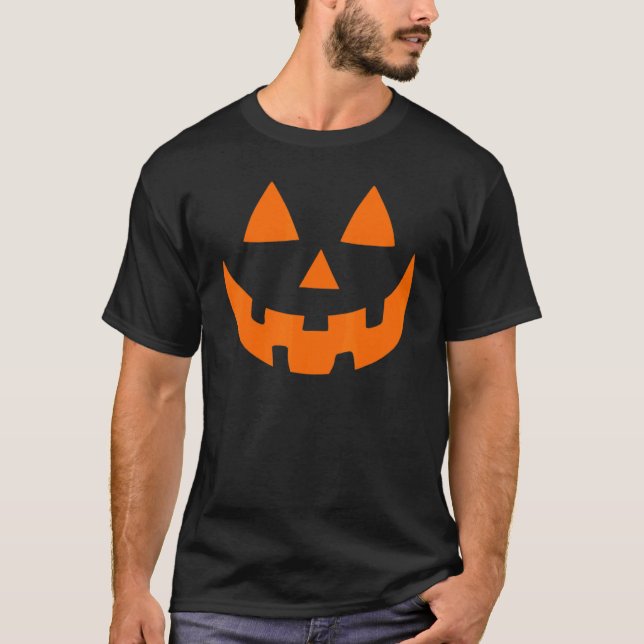 Spooky Jack O Lantern Halloween Party Pumpkin Patc T-Shirt (Front)