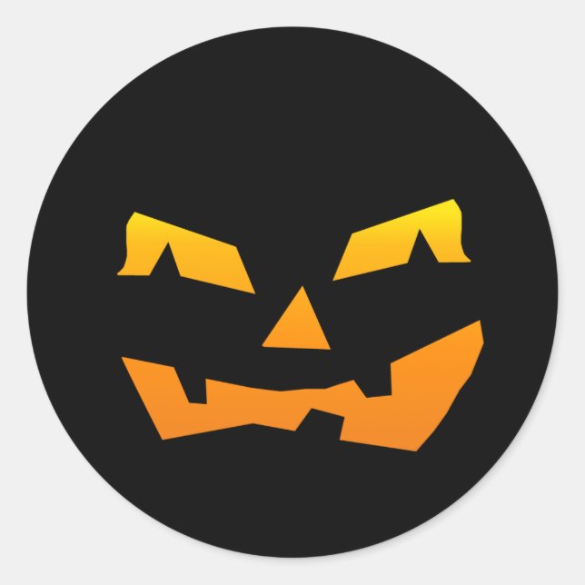 Spooky Jack O Lantern Halloween Pumpkin Face Classic Round Sticker (Front)