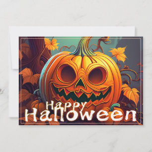 Spooky Jack-o-Lantern Happy Halloween Art