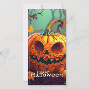 Spooky Jack-o-Lantern Happy Halloween Art