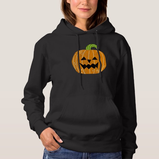 Spooky Jack-o-Lantern Head Hoodie (Front)