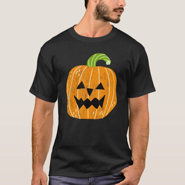 Spooky Jack-o-Lantern Head T-Shirt (Front)