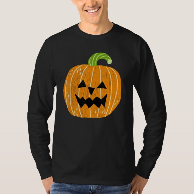 Spooky Jack-o-Lantern Head T-Shirt (Front)