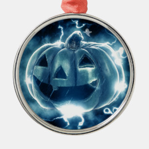 Spooky Jack-o-Lantern Metal Tree Decoration