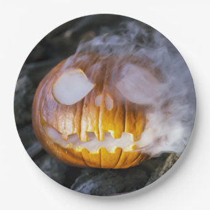 Spooky Jack-o-lantern Paper Plate