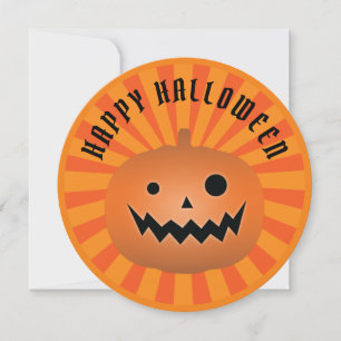Spooky Jack O Lantern Pumpkin Halloween Party Invitation