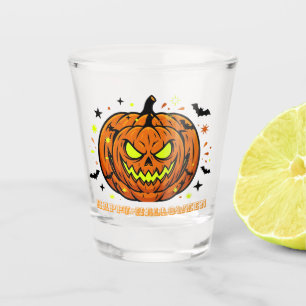 Spooky Jack-O-Lantern Pumpkin Halloween Shot Glass