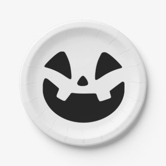 Spooky Jack-o'-Lantern Silhouette Halloween Mug Paper Plate