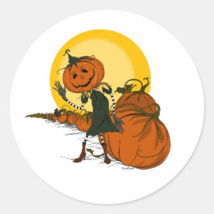 Spooky Jack o Lantern Vintage Halloween Sticker