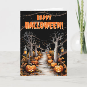 Spooky  Jack-o'Lantern Lane Halloween Holiday Card