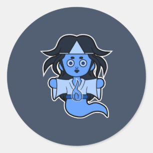 Spooky Japanese Ghost Classic Round Sticker