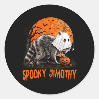 Spooky Jimothy Funny Jimothy Racoon Witch Classic Round Sticker