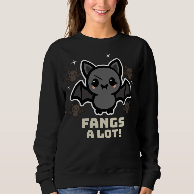 Spooky Kawaii Bat Halloween Women's Sweatshirt (Front)