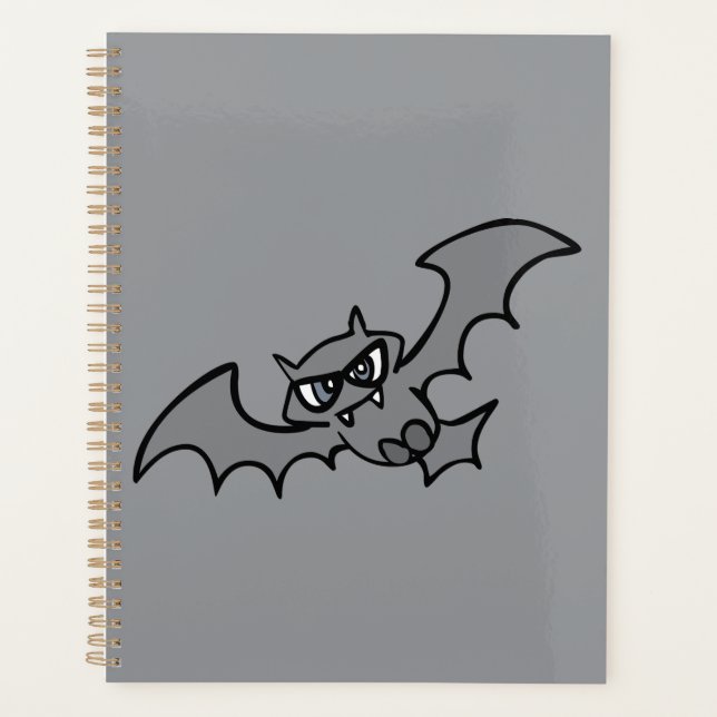 Spooky Kawaii Evil Vampire Bat Planner (Front)