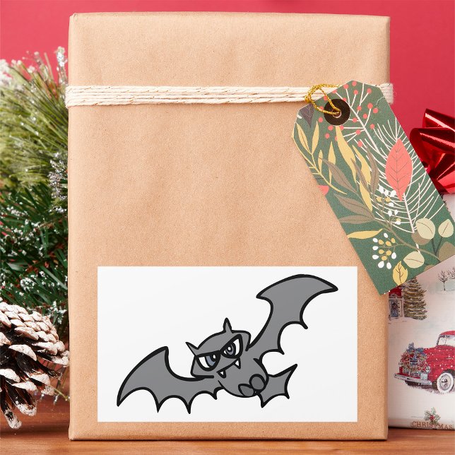 Spooky Kawaii Evil Vampire Bat Rectangular Sticker (Creator Uploaded)