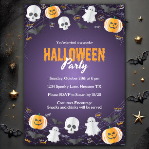 Spooky Kids Costume Party Trick or Treat Halloween Invitation