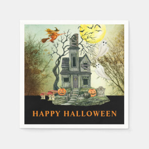 Spooky Kid's Halloween Haunted House Party  Napkin