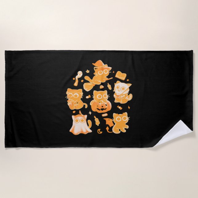 Spooky Kittens Classic T-Shirt Beach Towel (Front)