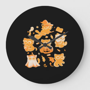 Spooky Kittens Classic T-Shirt Large Clock