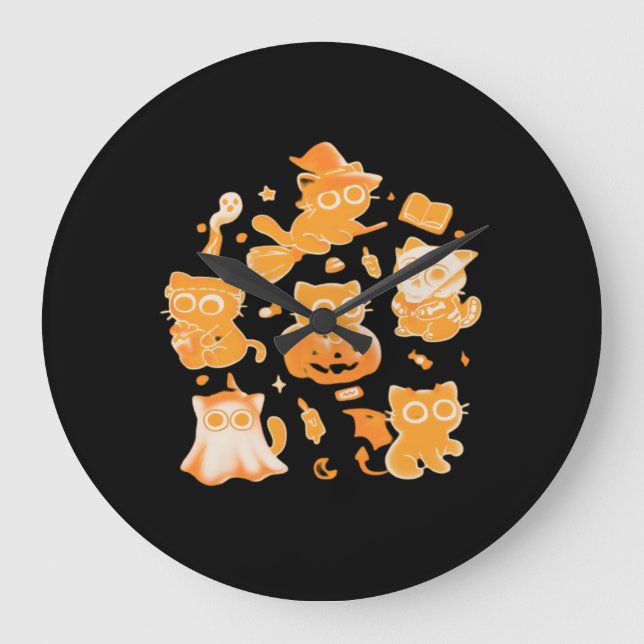 Spooky Kittens Classic T-Shirt Large Clock (Front)