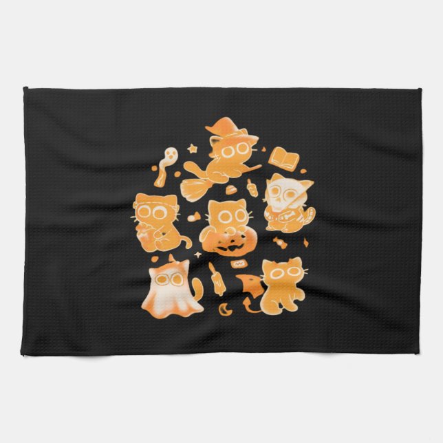 Spooky Kittens Classic T-Shirt Tea Towel (Horizontal)