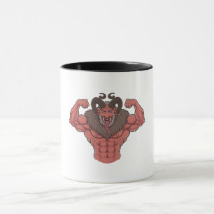 Spooky Krampus Christmas Flexing Muscle Fitness Mug