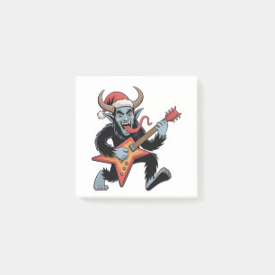 Spooky Krampus Guitar Electric Rock Christmas Post-it Notes