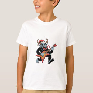 Spooky Krampus Guitar Electric Rock Christmas T-Shirt