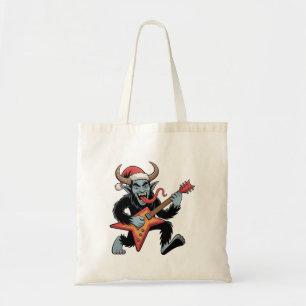 Spooky Krampus Guitar Electric Rock Christmas Tote Bag