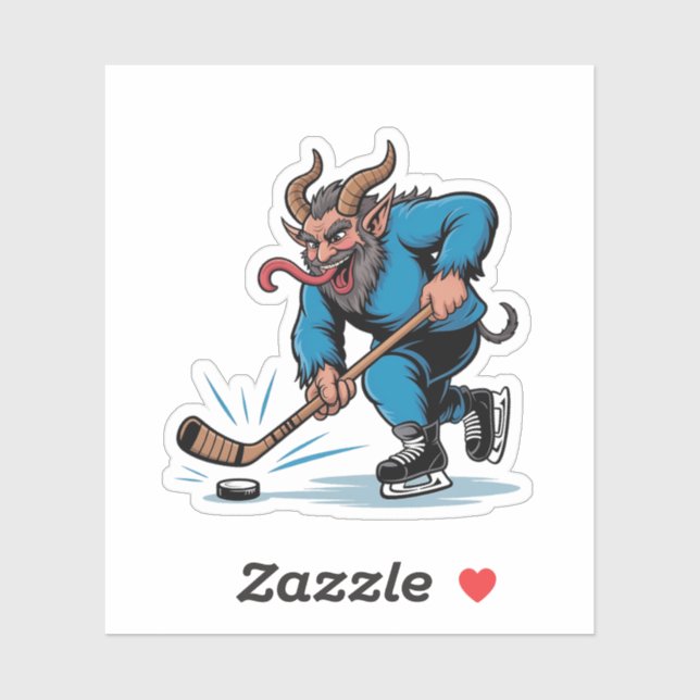 Spooky Krampus Playing Ice Hockey Christmas  (Sheet)