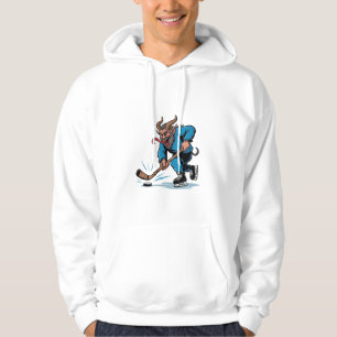 Spooky Krampus Playing Ice Hockey Christmas  Hoodie