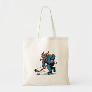 Spooky Krampus Playing Ice Hockey Christmas  Tote Bag