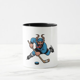 Spooky Krampus Playing Ice Hockey Sport Mug