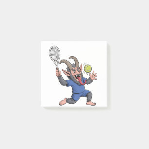 Spooky Krampus Playing Tennis Christmas Post-it Notes