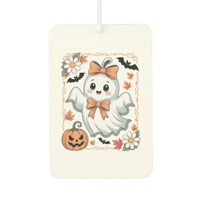 Spooky Lace Ghost Halloween Car Air Freshener (Front)