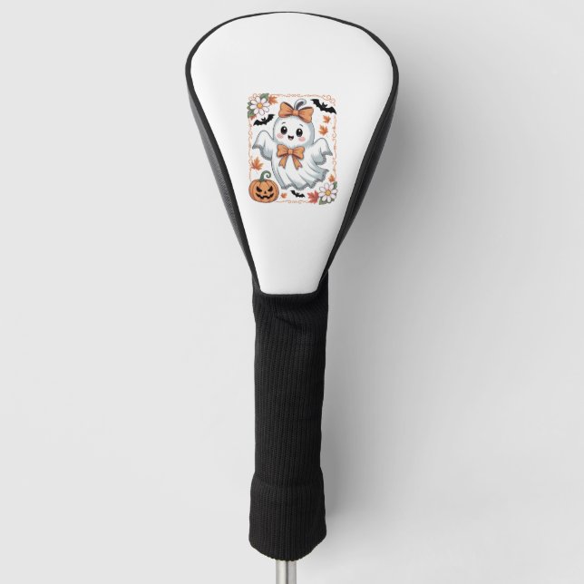 Spooky Lace Ghost Halloween Golf Head Cover (Front)